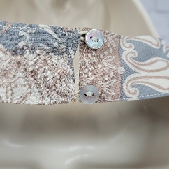 Intimately Free People Blue Tan Paisley Lightweight High Neck Mini Dress XS - Picture 9 of 12